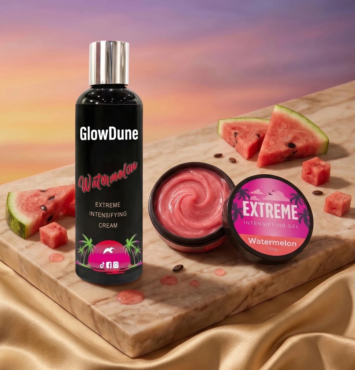 Pack Verano Dúo Bronceado Sandía 🍉 GlowDune™ - Gel + Crema (100g+100ml)